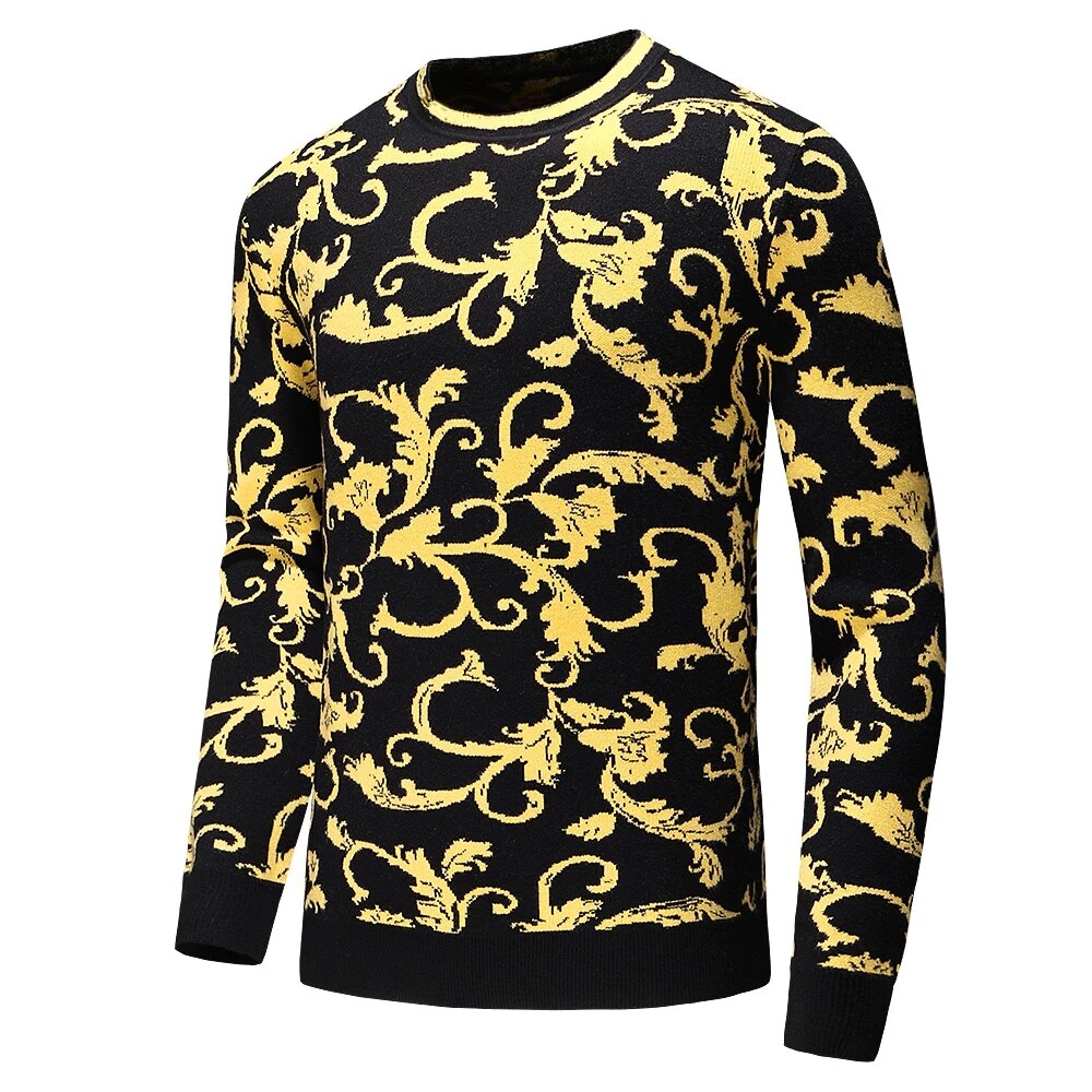 Pull de luxe pour Homme, décontracté, classique, doré, à la , tendance, collection hiver 2022: Or / M