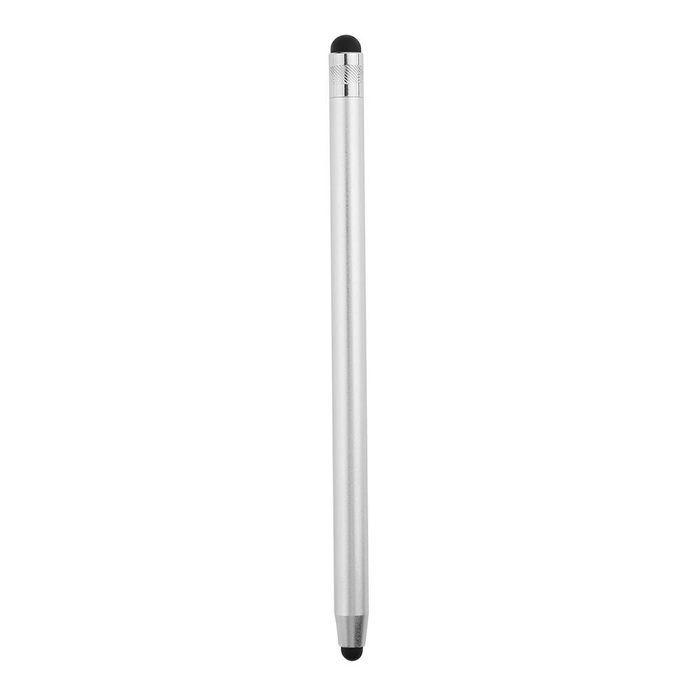 WK128 Round Dual Tips Capacitive Stylus Touch Screen Drawing Pen Tools Drawing Pen Tablet PC Parts For Phone Ipad 10 Colors: Silver