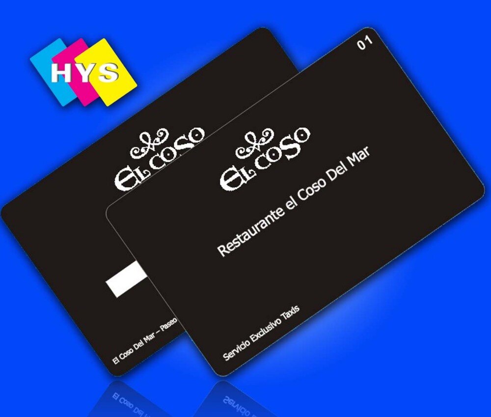 Encoded plastic card and emboss business card printing