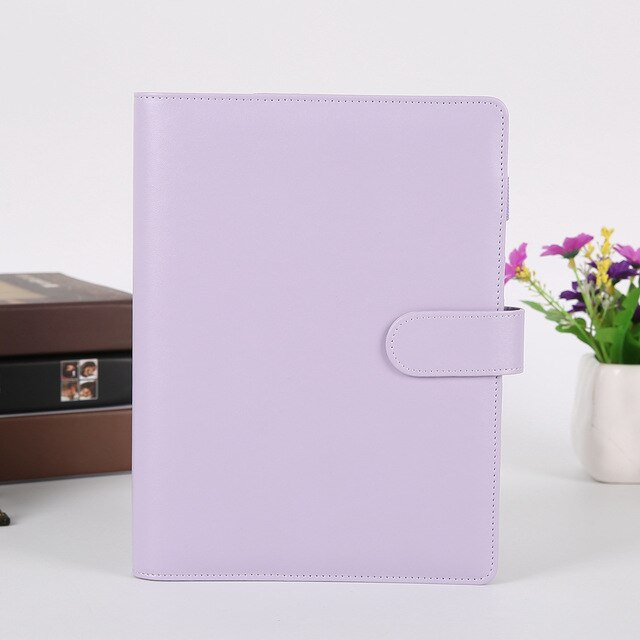 Pu Leather-proof A5 A6 Notebook Diary Schedule Schedule Diary Journal Binder Cute School Supplies Macaron Notebook Notebook: purple only leather / A5