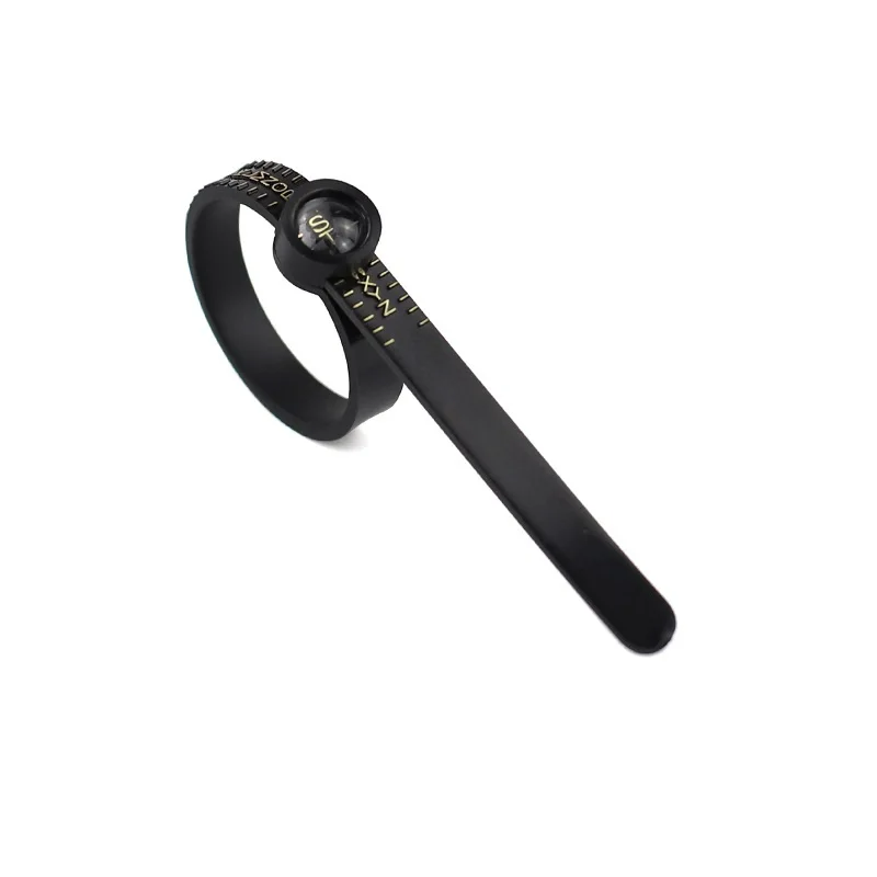 Medidor de anillos de plástico para Reino Unido, EE. UU., UE, HK, con lupa, regla de anillo, medidor de dedo, herramienta de medición de anillos, herramienta de medición de joyería: Rojo