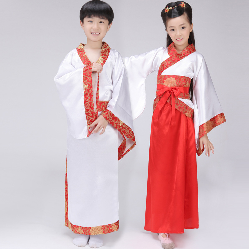 Chinese Folk Kostuum Jongen Hanfu Kleding Kinderen Chinese Traditionele Kostuum Meisjes Tang Jurk voor Stage Cosplay 89