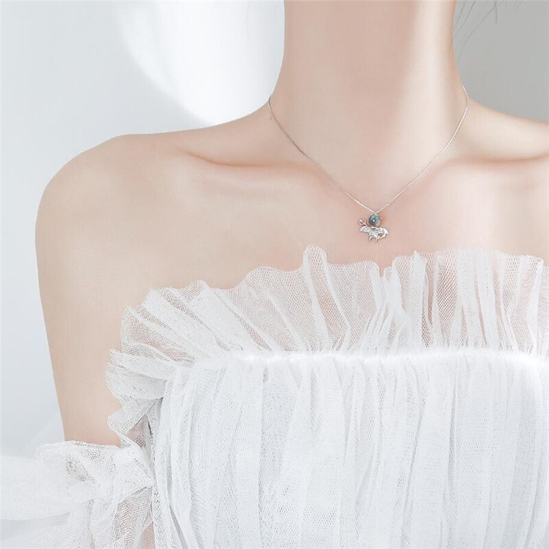 Sole Memory Moonstone Sweet Cute Little Devil 925 Sterling Silver Clavicle Chain Female Necklace SNE499