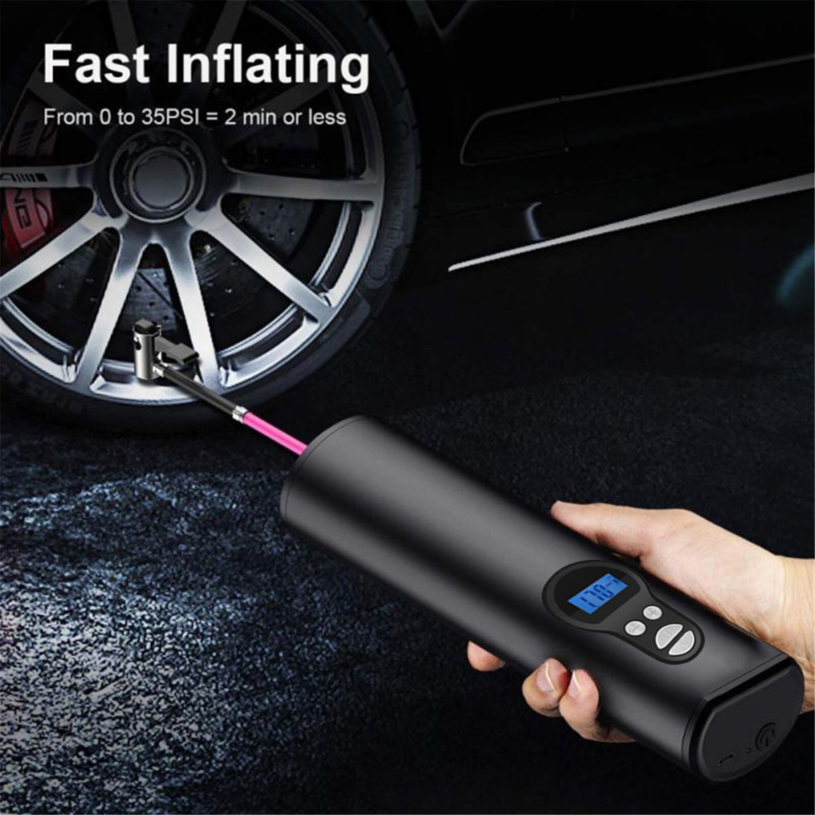 12V Car Tyre Inflator LED Lighting Tire Inflatable Pump Portable Air Compressor Inflatable Pump For Cars Bicycle Tires Inflator