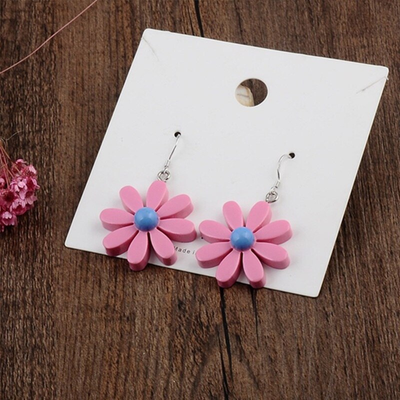 Koreaanse Stijl Daisy Bloem Oorbellen Leuke Acryl Zonnebloem Oorbellen Dangle Voor Vrouwen Meisjes Mooie Zomer Sieraden Brincos: Pink