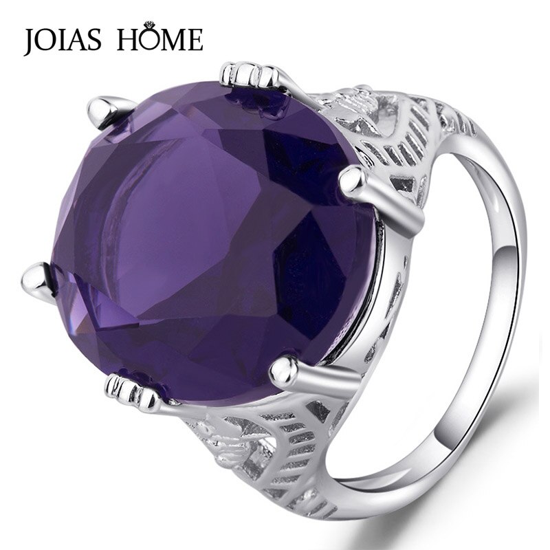 Joishome-Anillo de Plata de Ley 925 con zafiro Natural, sortija femenina con forma de huevo, superficie de corte geométrico, tamaño 6-10, para banquete de boda