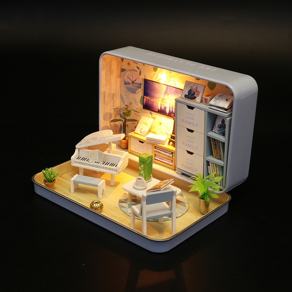 Grappige Poppenhuis Speelgoed Meubels Kit Handgemaakte Roombox Creatieve Gaven Woondecoratie Gemonteerd Modelbouw Kits Tool