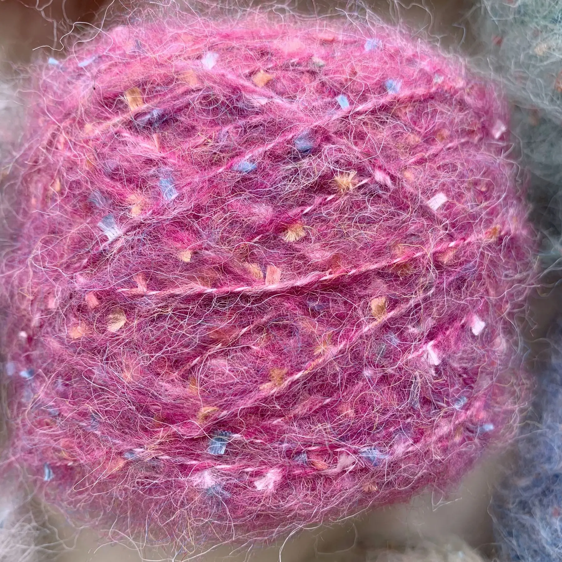 Hilo de mezcla de Mohair para tejer a mano, hilo de lana de Gypsophila mezclado, costura DIY, bufanda, suéter, sombrero, hilo de ganchillo, 50g por rollo: Naranja