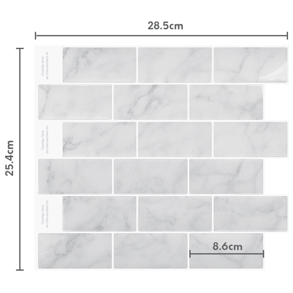 Home Decor Self Adhesive Vinyl Wall Sticker 3D Peel and Stick Subway kitchen backsplash tiles: MSOB-026