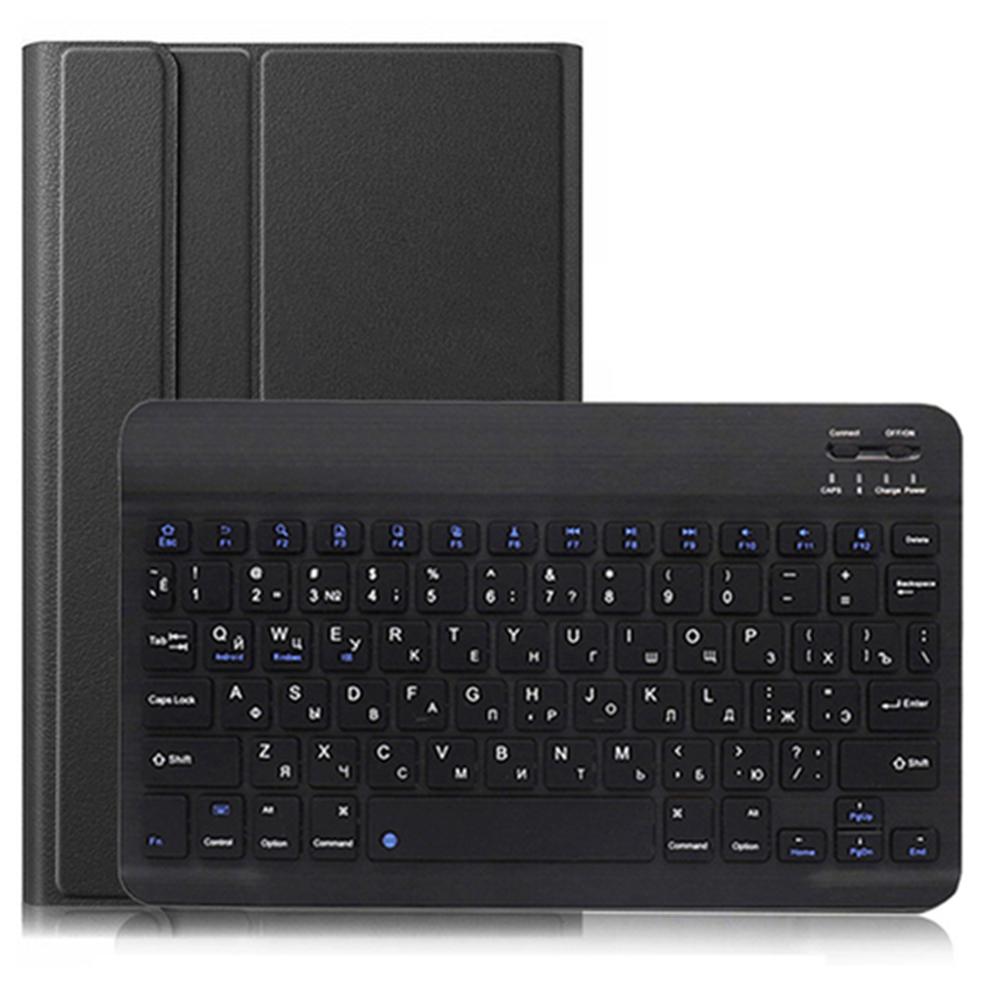 Bluetooth Wireless Keyboard for Samsung Galaxy Tab A 10.5 T590 T595 Stand Flip Tablet Case Cover English Russian Keyboard: Russian Black