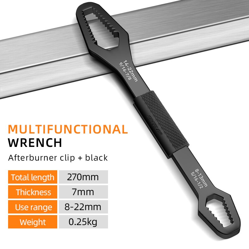 Universal Torx Wrench Adjustable Torque Wrench 8-22mm Ratchet Spanner for Bicycle Motorcycle Car Repair Tools Mechanical Tool: black
