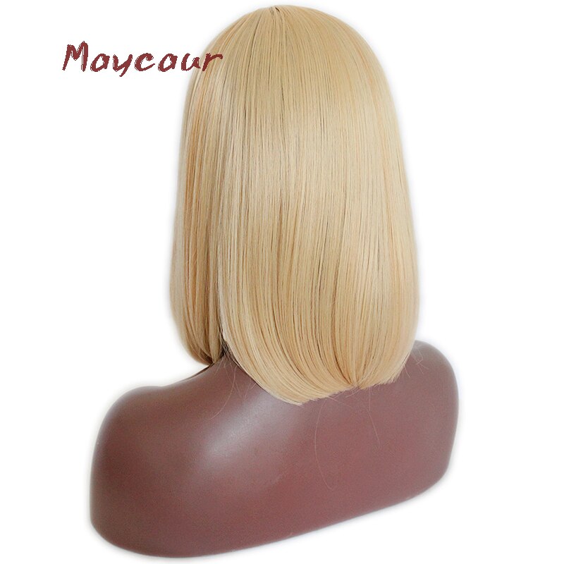 Maycaur Blonde/Oranje Bob Pruiken Voor Zwarte Vrouwen Korte Rechte Synthetisch Haar Pruik: #613