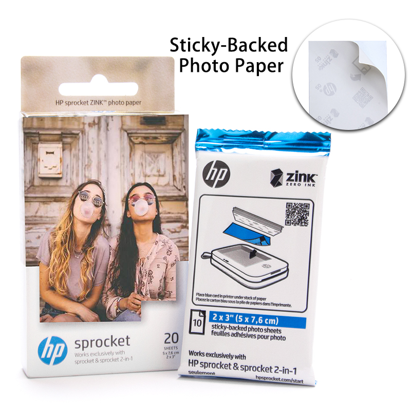 Uniplus 3 kasser hp sprocket zink fotopapir 2 x 3 tommer telefon fototryk klistermærke papir til hp sprocket 2- i -1 farve printer