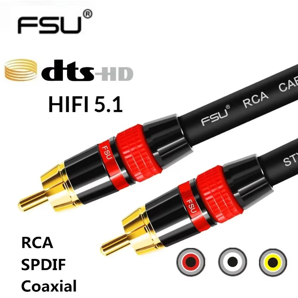 Digitale Audio RCA Kabel Premium Stereo RCA naar RCA Coaxiale SPDIF Kabel Mannelijke Luidspreker Hifi Subwoofer Kabel AV 0.5m 1m 2m 3m 5m