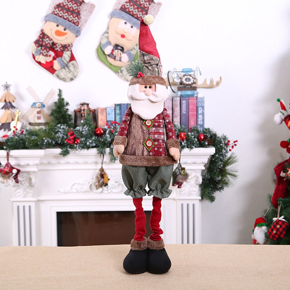 Weihnachten Teleskop Puppe Santa Schneemann Elch Ornament Fenster Dekoration Schneeflocke Gitter Kleidung kurze Hose Mittel Größe: Santa