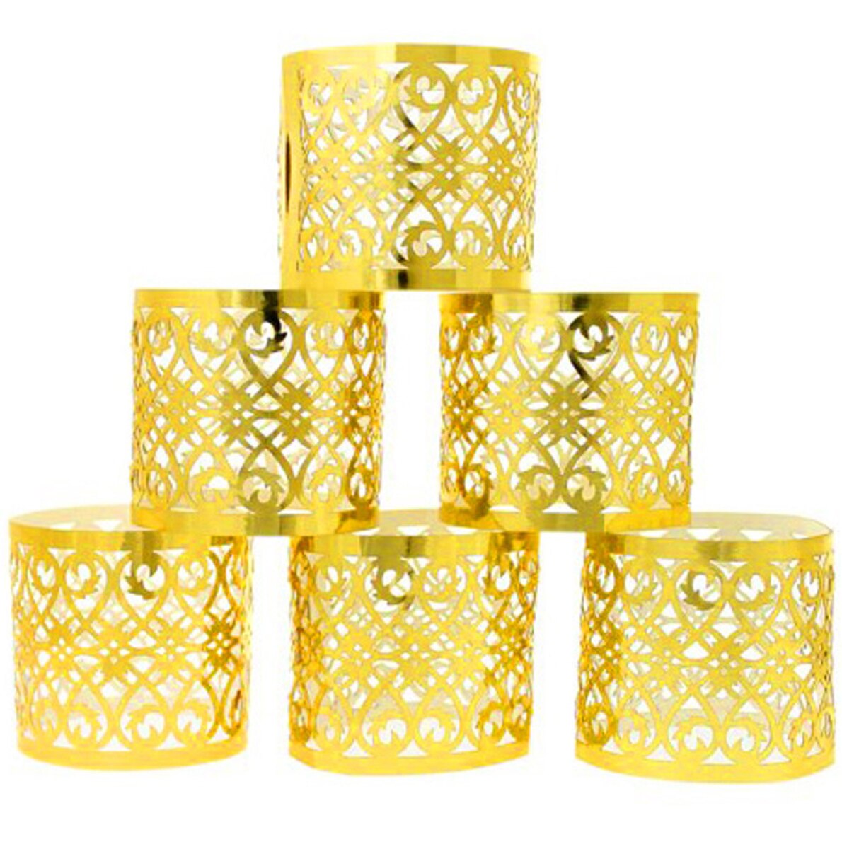 25Pcs Napkin Ring Hollow Pattern Gold and Silver Napkin Ring Wedding Party Table Decoration Kitchen Supplies Wedding Decoration