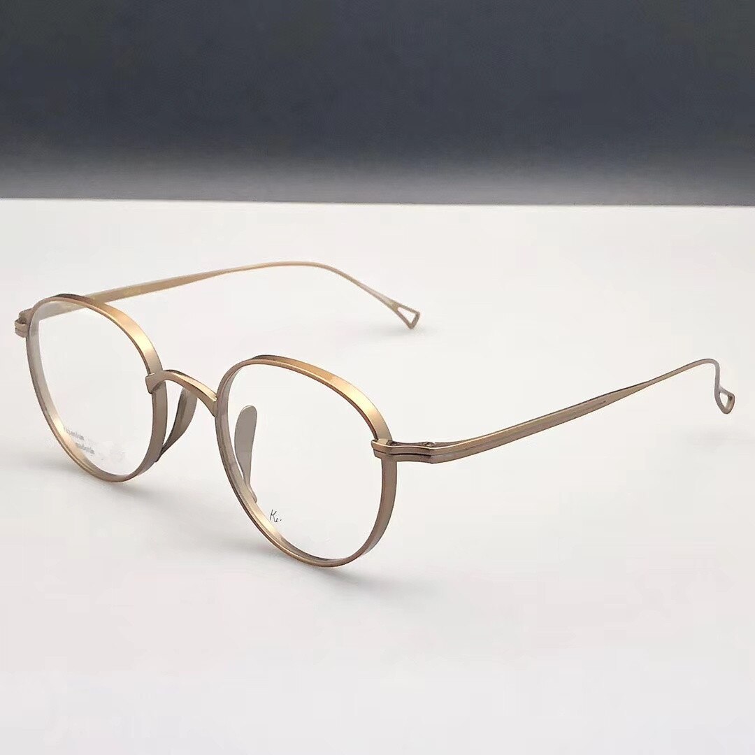 Japanse Handgemaakte Pure Titanium Brilmontuur KMN113 Retro Ovale Ronde Mannen Brillen Vrouwen Bijziendheid Lezen Brillen Frames Óculos