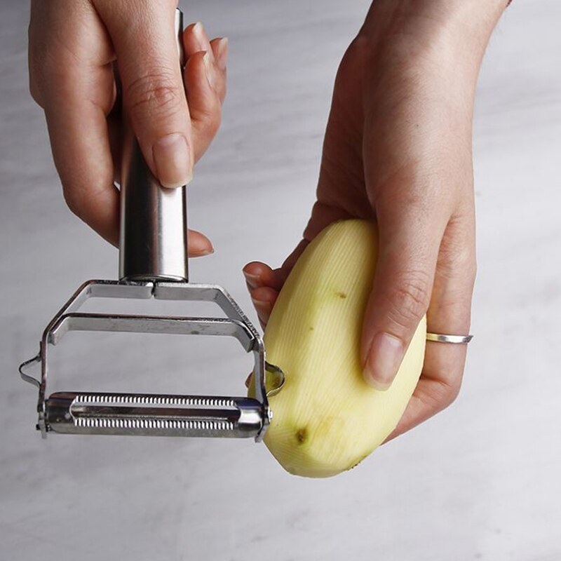 Pelador de patatas multifuncional de acero inoxidable, cortador de frutas y  verd