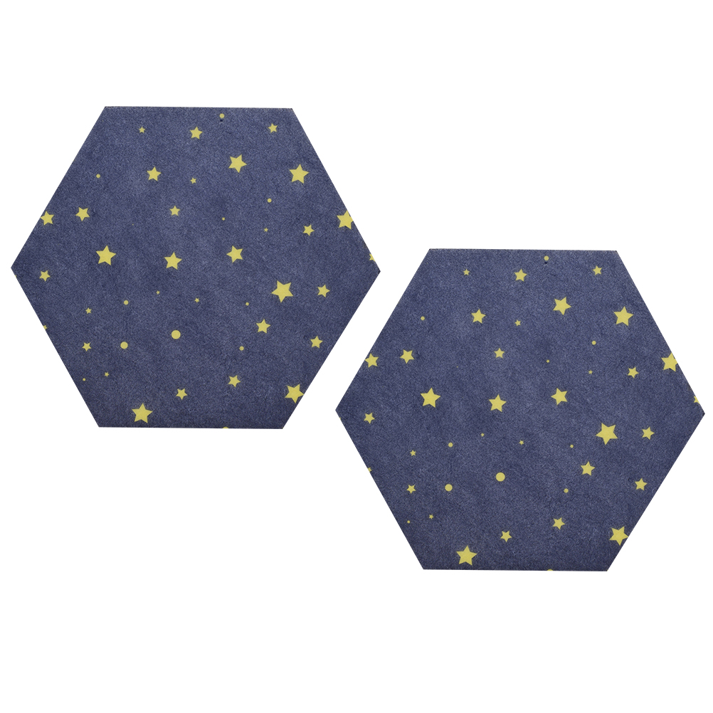 2Pcs Hexagon Felt Board DIY Wall Bulletin Board Self Adhesive Message Board