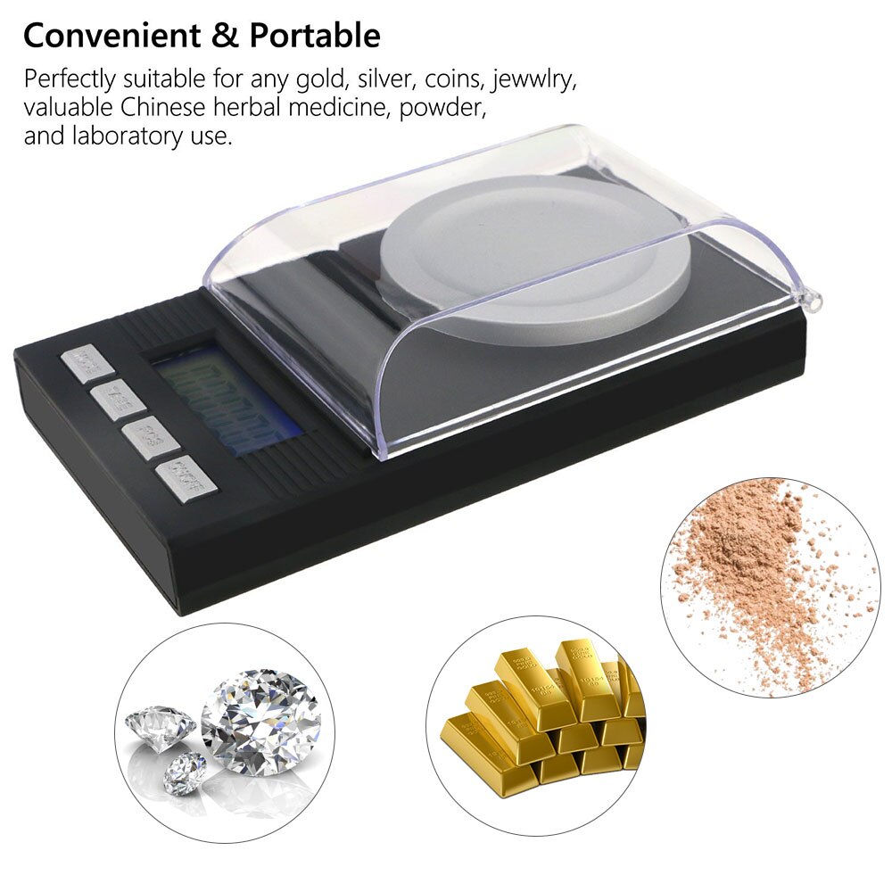 0.001g Portable Jewellery Jewelry Pocket Scale 20/50/100g Electronic Digital Scales High Precision Milligram Micro Kitchen Scale