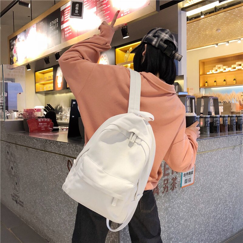 Mochila informal antirrobo de lona para mujer, mochila de viaje de gran capacidad para adolescentes, mochila sólida para mujer