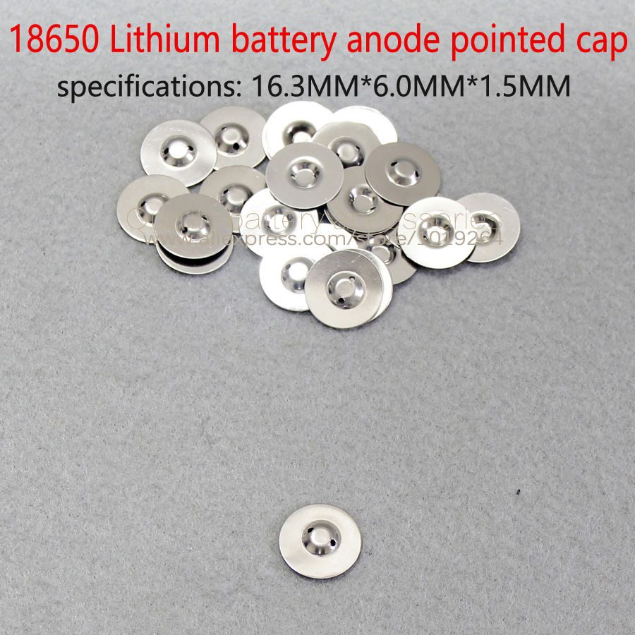 Tapa de batería de litio 18659, accesorios de batería, Punta puntiaguda, polo positivo, tapa positiva de batería de acero inoxidable