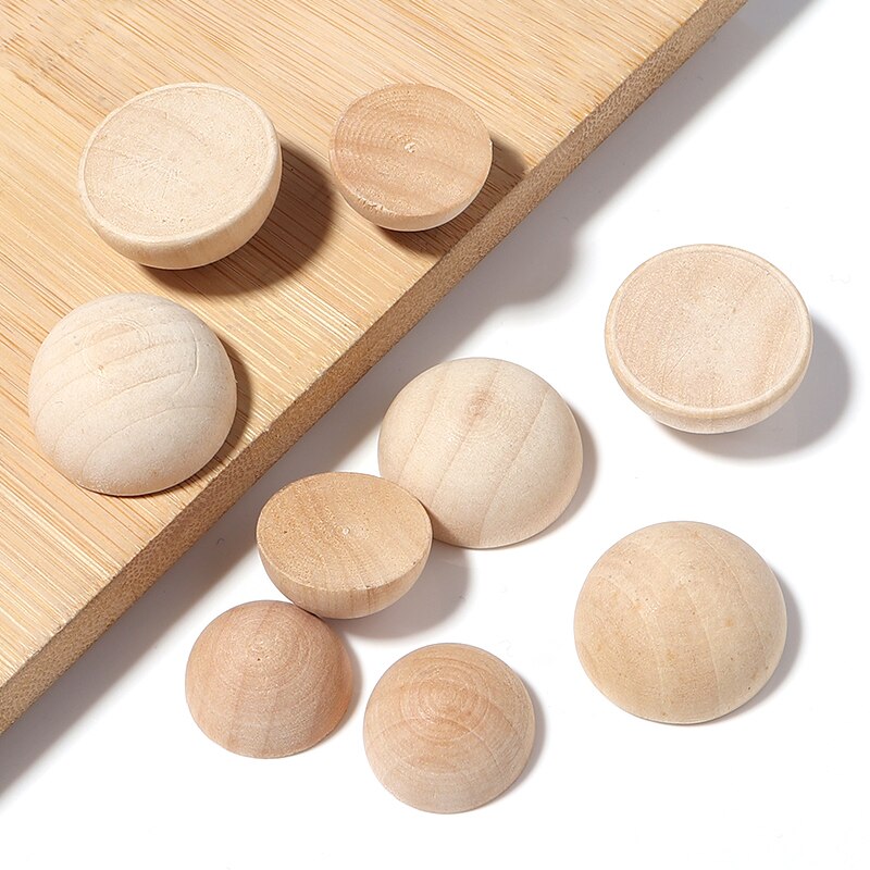 50/30pcs Wood Round Flatback Cabochon 10/12/15/20/25/30mm Wood Grain Frosted For DIY Jewelry Making Accessories