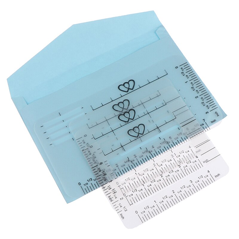 4pcs/lot Craft Addressing Guide Notebook Letter Envelope Stencil Set Templates Ruler