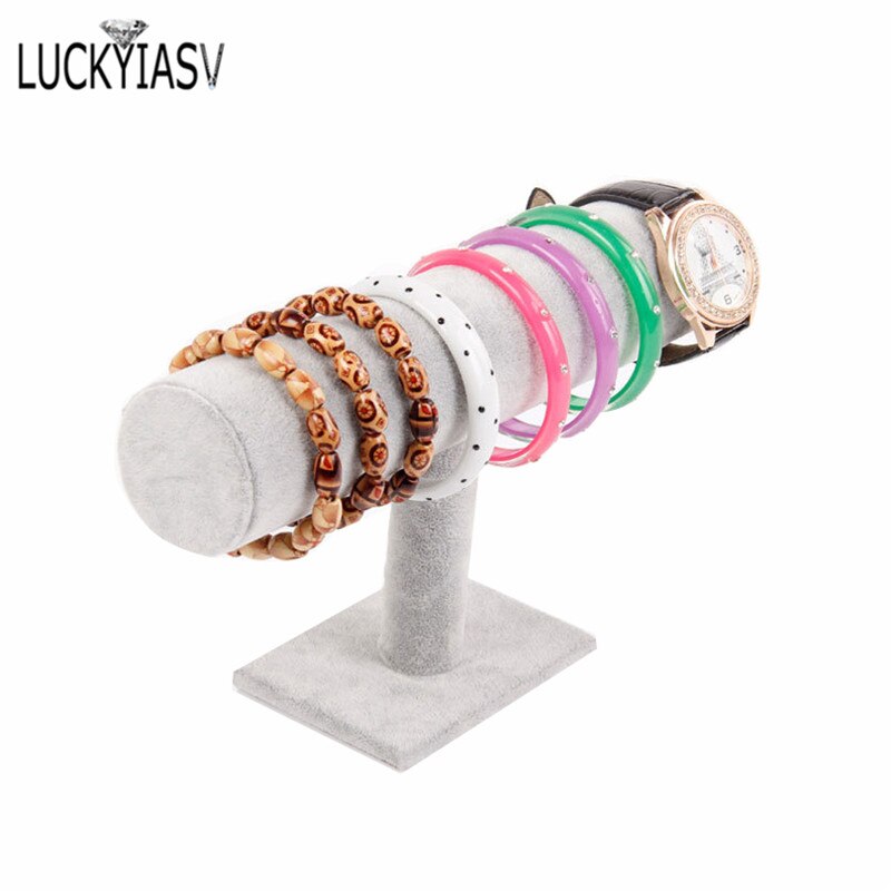 Samt & Leder Armbinde Kette Uhr T-Förmigen Gestell Schmuck-Anzeige Halfter Schmuck Veranstalter Lagerung Anzeige Stand Für Armbinde