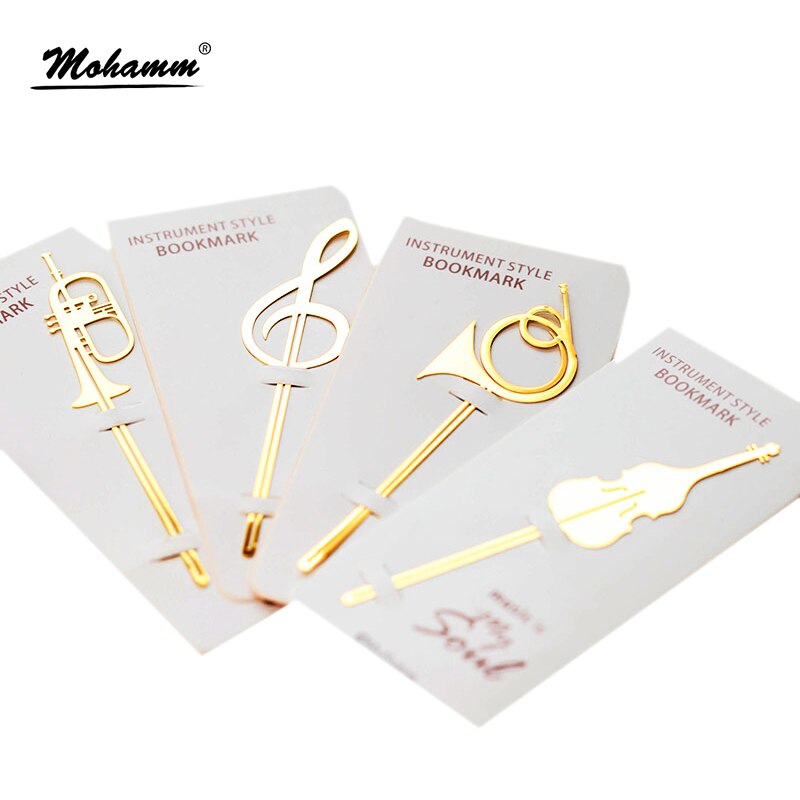 Nowy Kawaii śliczne złote instrumenty muzyczne metalowe zakładki robić książek zakładki robić książek spinacze robić papieru biuro szkolne artykuły papiernicze