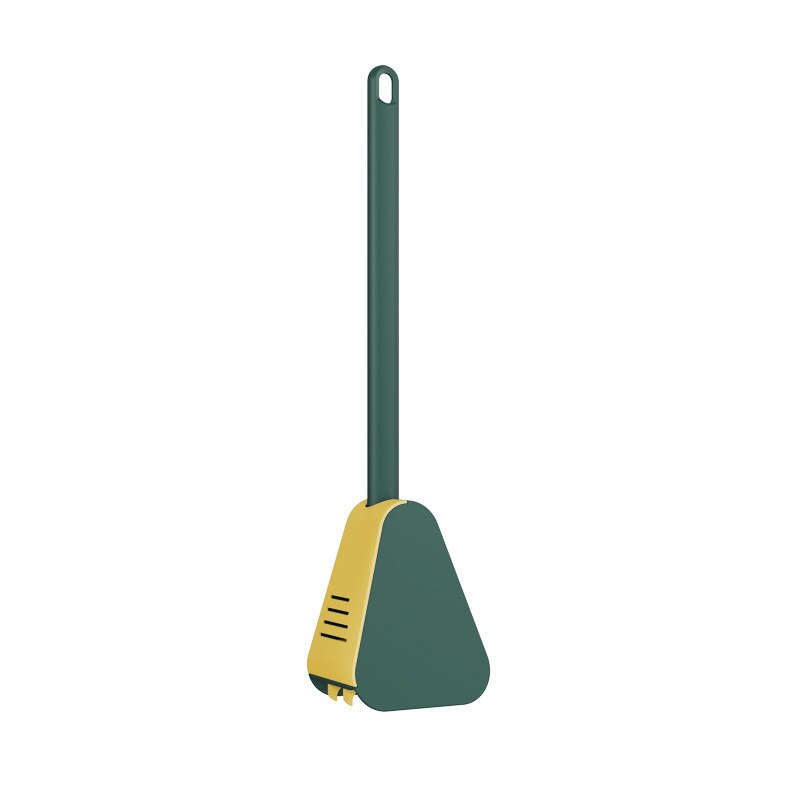 Brosse de toilette en caoutchouc souple, manche Long, en Silicone, pas de mort, nettoyage des toilettes, séchage rapide, accessoires de salle de bains: green