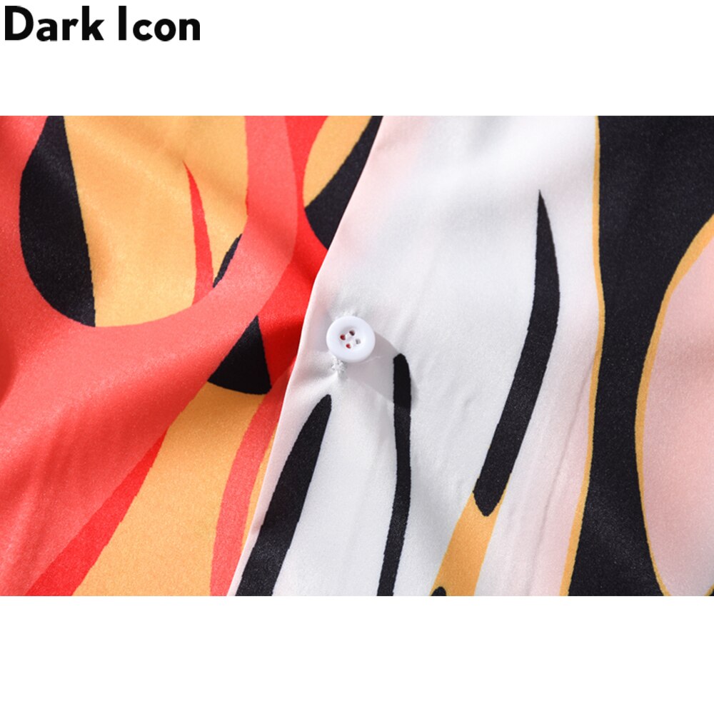 Icône sombre flamme Patchwork chemise hawaïenne hommes Vintage rue hommes chemises d'été plage chemises pour homme