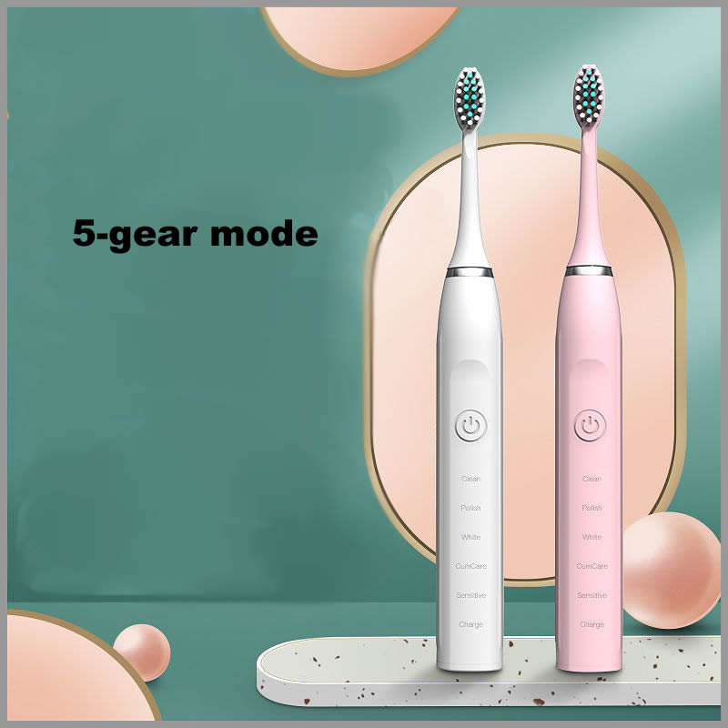 gollinio Sonic Electric Toothbrush Adult Timer Brush 5 Mode USB Charger Rechargeable Tooth Brushes Replacement Heads Set GL12A