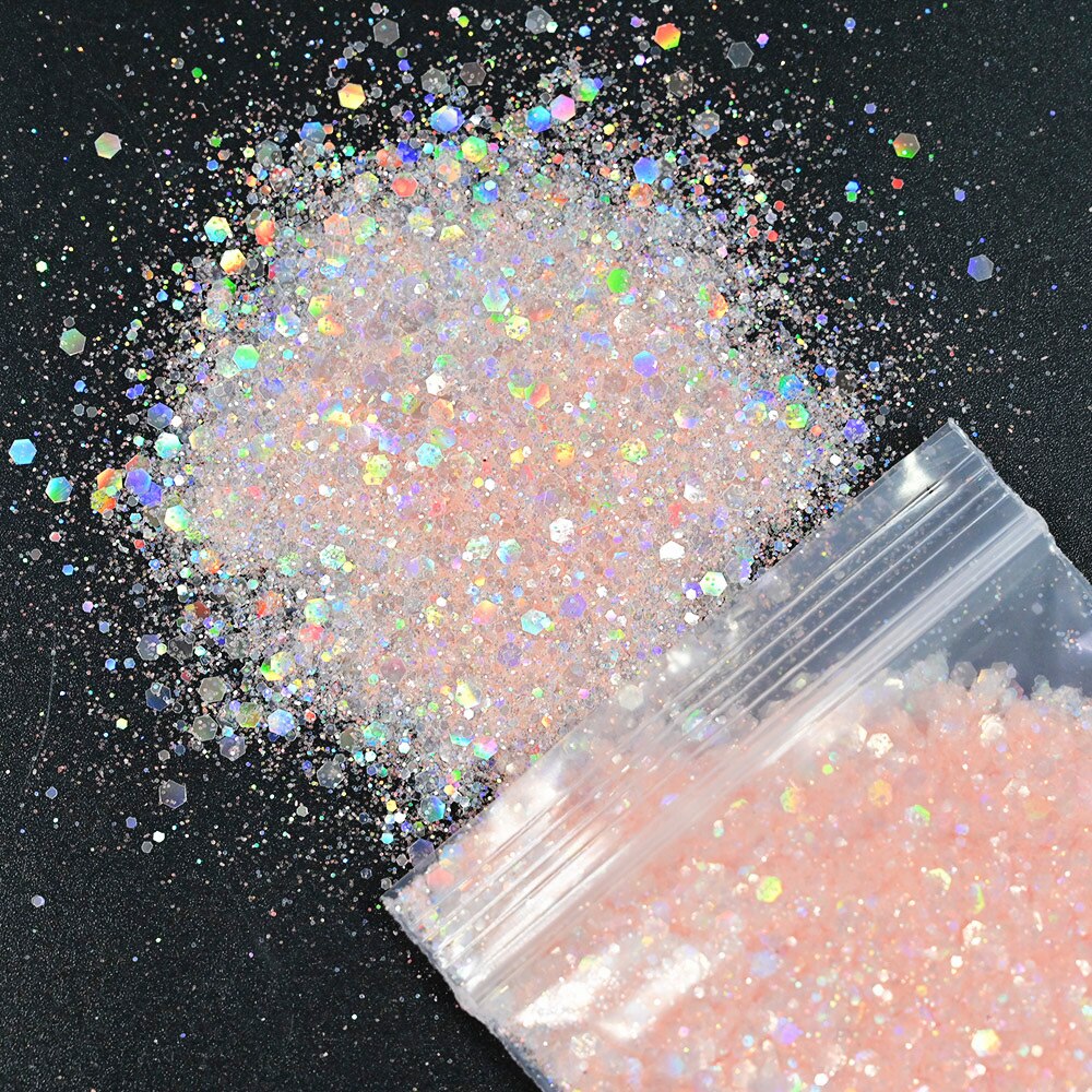 50 gram negle diamant glitter pailletter ,21 farve hvid symfoni serie/hexagon/holografisk/ neglekunst lak manicure dekoration #fd15: 2