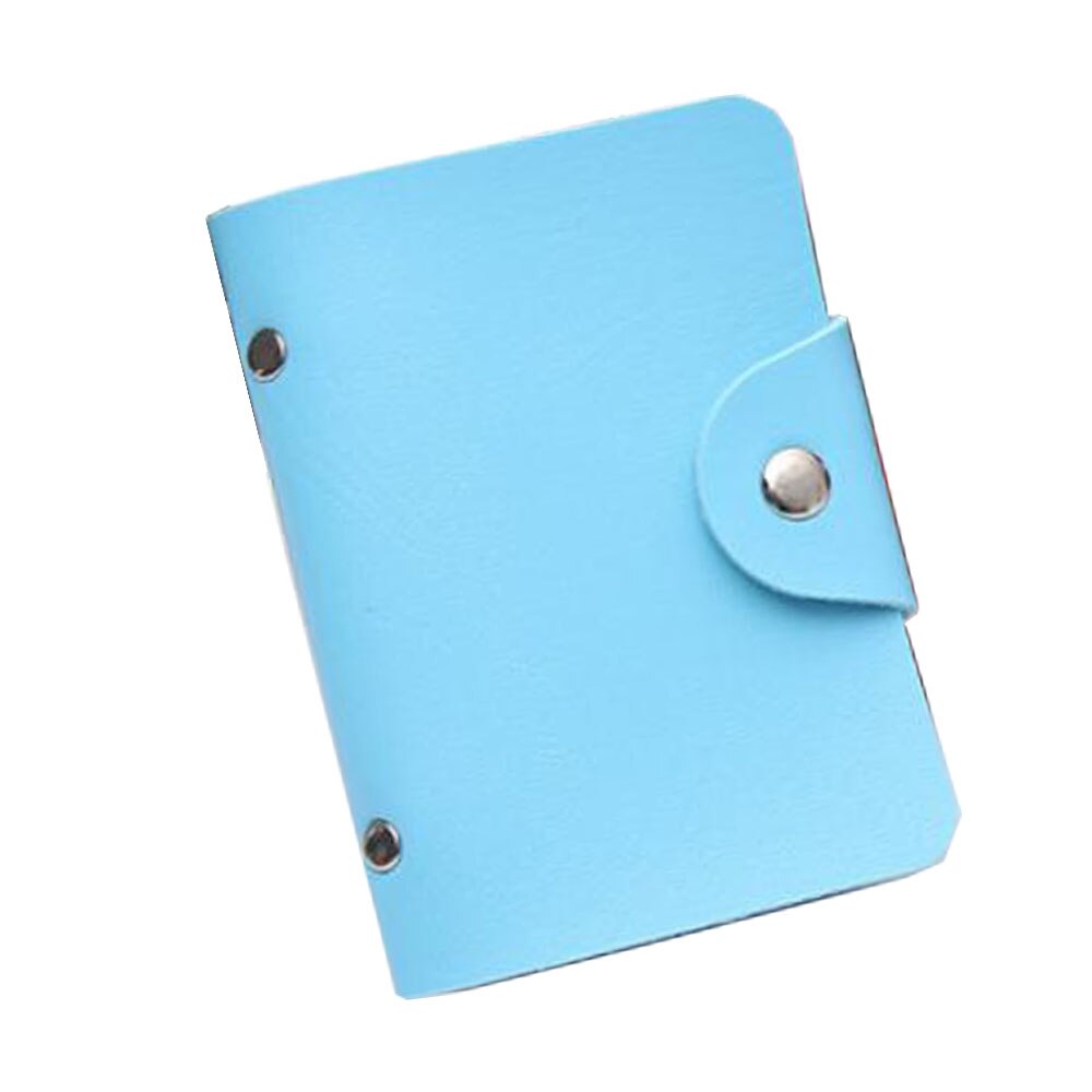 Pu Leer Functie 24 Bits Card Case Visitekaarthouder Mannen Vrouwen Credit Paspoort Card Bag Id Passport Card portemonnee: Blauw