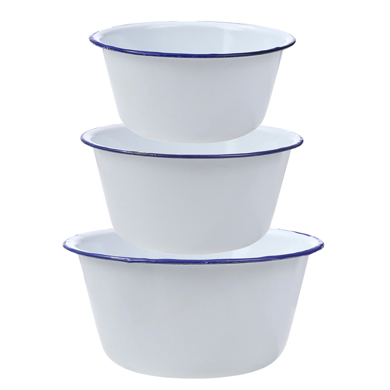 Snack Kommen Soep Fruit Salade Set Noodle Rijst Popcorn Emaille Kom Fruit Container Handwerk Keukengerei Keuken Servies