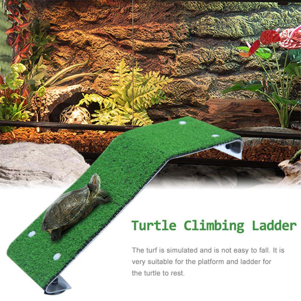 Escalera de escalada para Tortuga, plataforma de secado de orugas, tanque de peces de acuario, simulación de césped, plataforma seca