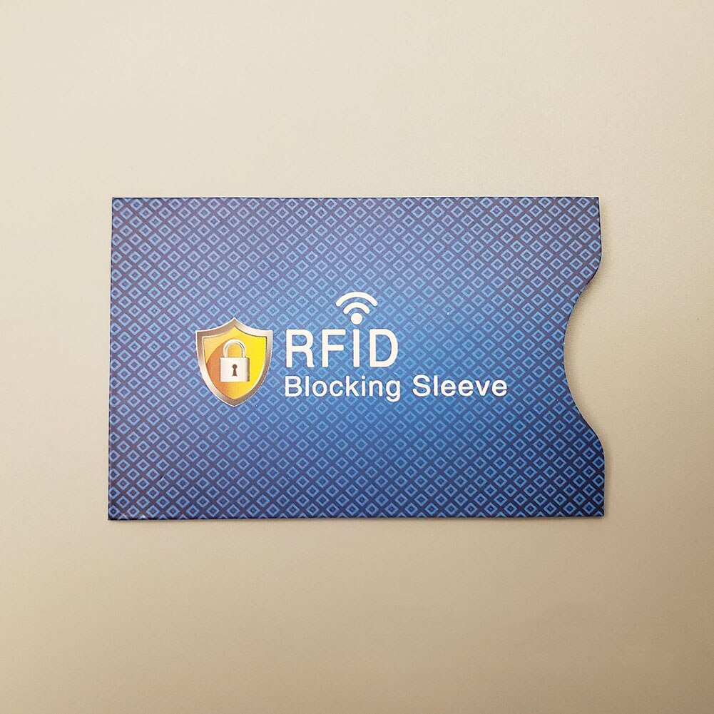 Koper Credit Card Protector Voor Bankkaart Portemonnee Lock Mouwen Identiteit Anti-Diefstal Beschermhoes Voor Kaarten: Blauw