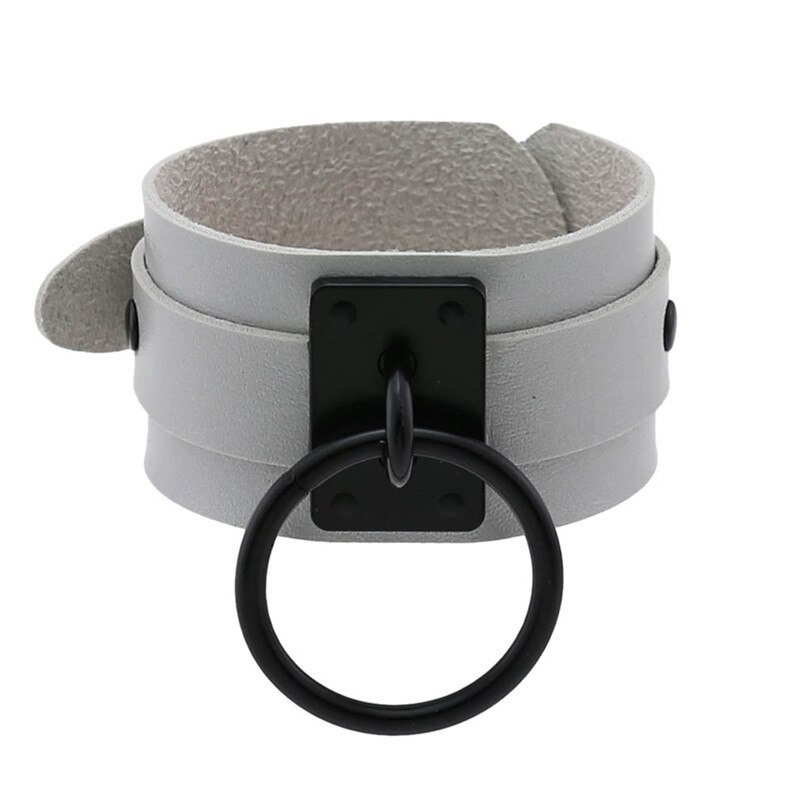 Bracelet punk rond en cuir pu, manchette gothique multicolore, pour femmes et hommes, bijoux de fête: Couleur 9