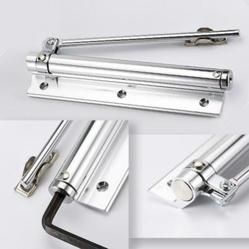 Automatic Door Closer Door Self Closing Hinge Single Spring Adjustable Surface Mounted Automatic Closing Fire Rated Door Alloy