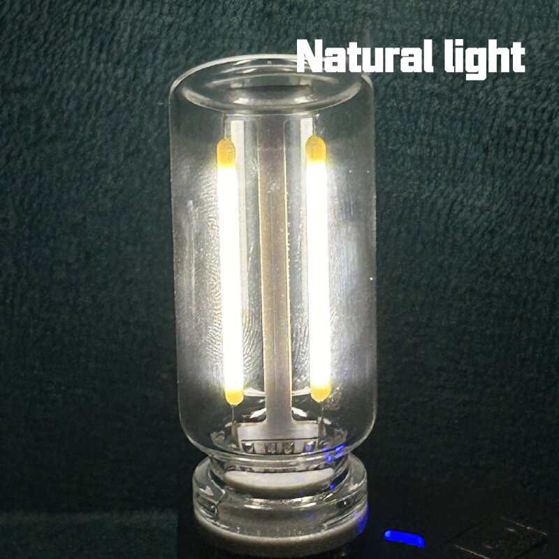Retro usb led-glødepære med touch-dæmpning 5v retro led-pære med edison-funktion natlampe camping glødepære dekorativ led-belysning: Blå