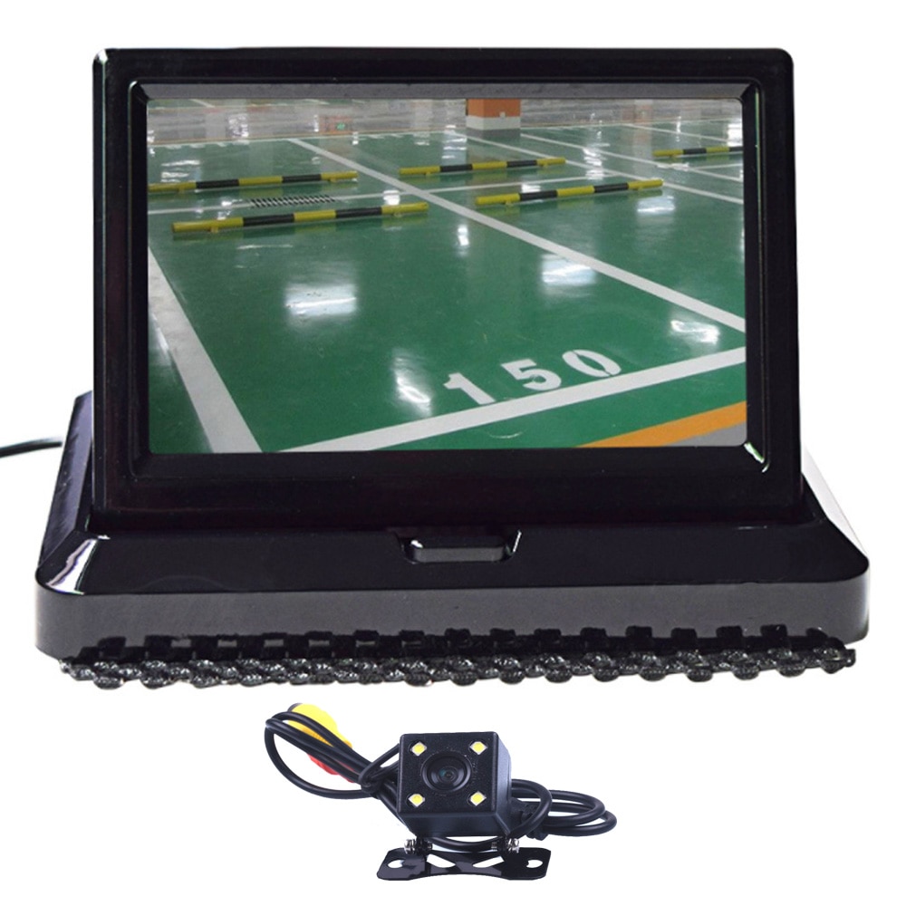 5.0 "Kleur HD CCD Auto Display 5 inch Vouwen Digitale 2 Kanaals Video-ingang DVD Speler DC 12 /24 v En 4 LED Achteruitrijcamera