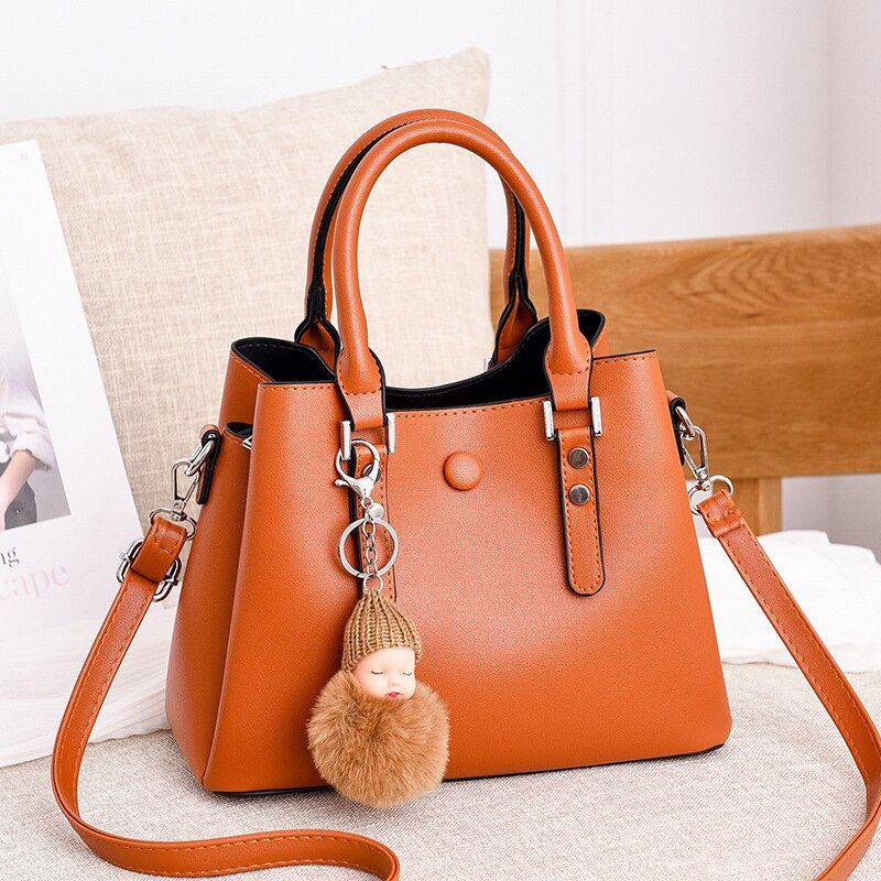 Vintage håndtasker til kvinder stor kapacitet tophåndtag kvindelige totes wild messenger skuldertasker crossbody tasker afslappet: Orange