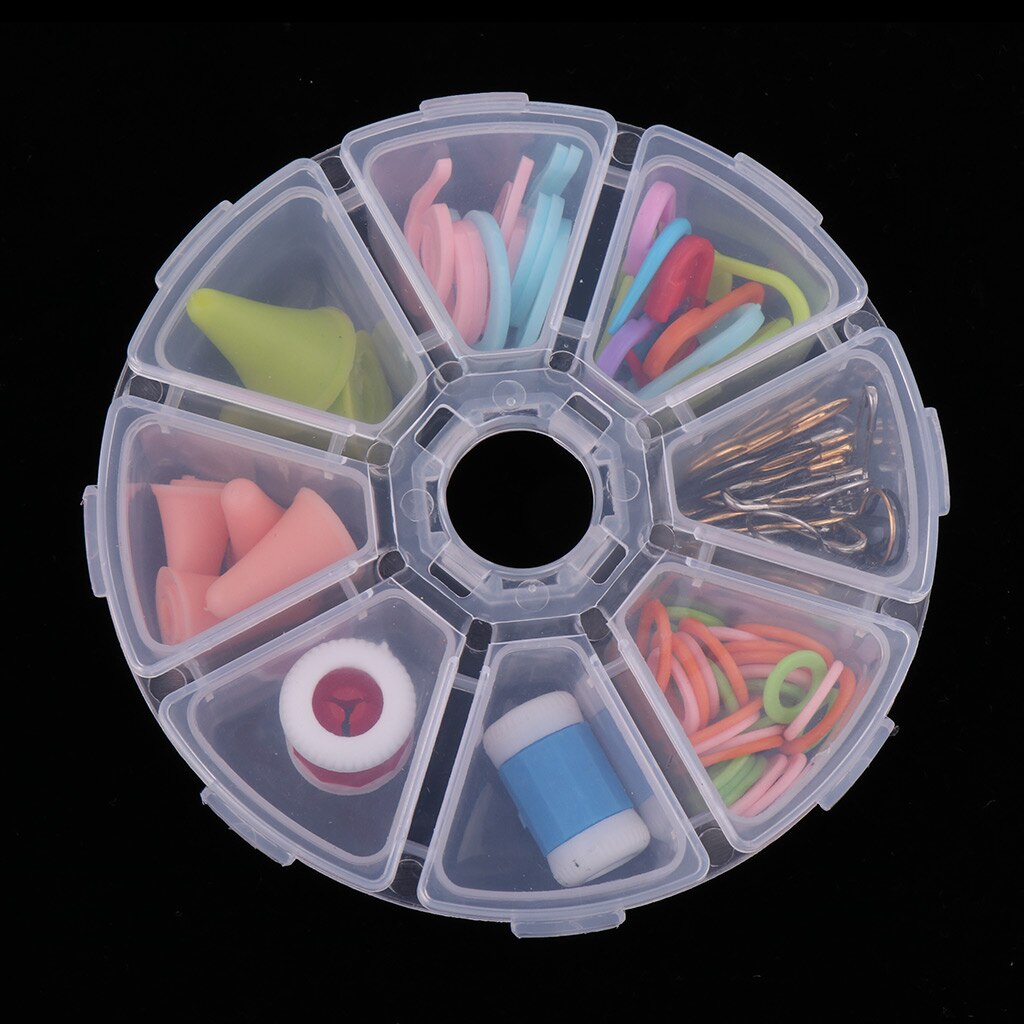 Portable Knitting Tool Kits Includes Crochet Locking Stitch Markers Gourd Pins Stitch Counter