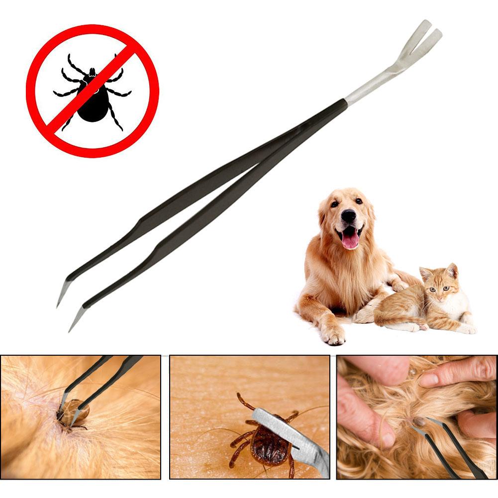 2-In-1 Rvs Tick Pincet Professionele Quick Tick Removal Tool Voor Kat Hond Mensen Hond Tick verwijdering