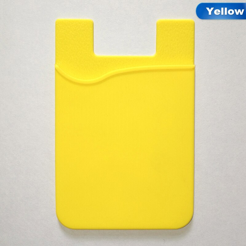 Women Men Cell Phone Card Holder sticker Bus Card Business Credit ID Card Holder Slim Case Pocket Adhesive: yellow