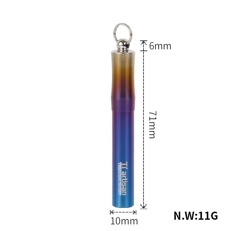 Tiartisan Pocket Toothpick Holder with Keychain Eco-Friendly Ultralight Portable Keychain Titanium Toothpick Box Pill Case: blue(samll)