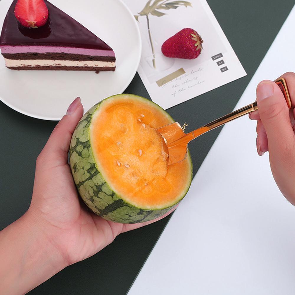 Stainless Steel Iron Shovel Spoon Coffee Ice Cream Spoon Cute Engineering Gadget Shovel Spoon Retro Square Kitchen R2L7