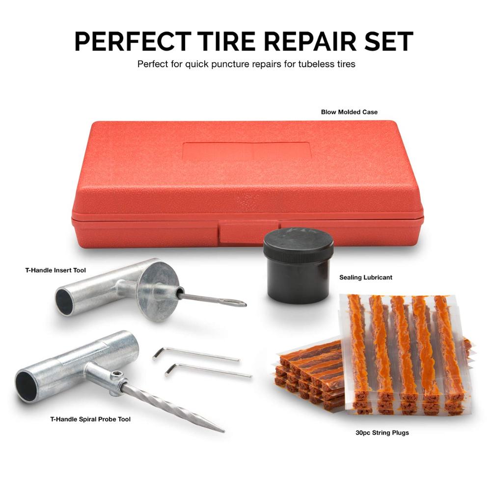Car Tire Repair Tools Kit Emergency Tire Rubber Strip Tire Plug Flats Car Vacuum Tire , Trucks, Motorcycles, ATV