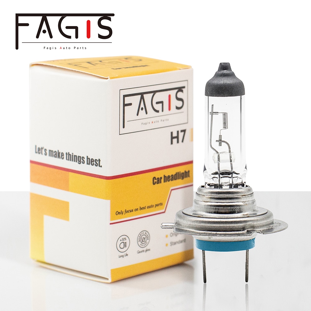 Fagis H7 12v 55w 3350K Clear Car Headlight Quartz Glass White Lights Auto Lamps Halogen Bulbs 1Pcs